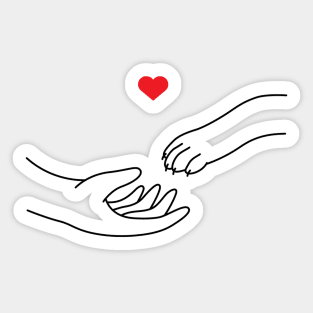 HAND AND PAW Sticker